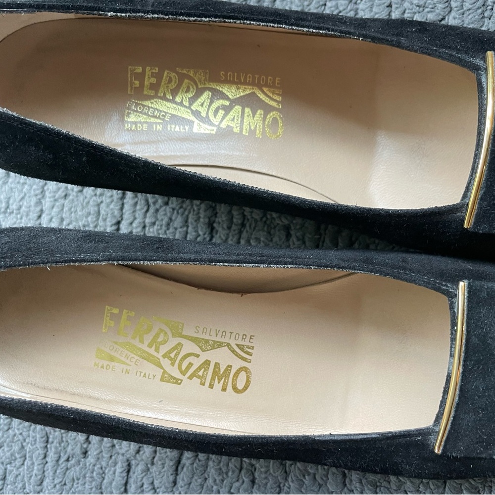 Salvatore Ferragamo Women's Black Suede Shoes - Picture 6 of 7